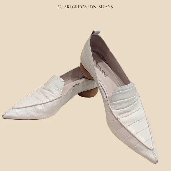 Jeffery Campbell Viona Pointed Toe Croc-Embossed Leather Loafers Size 6.5 - Picture 4 of 7